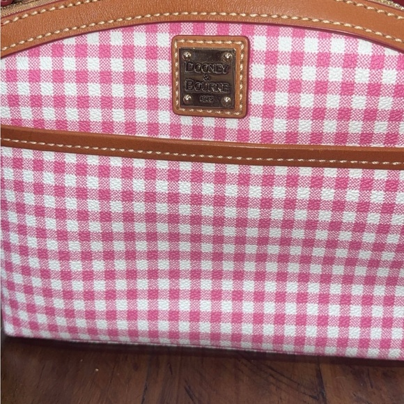 Dooney & Bourke Pink and Tan Gingham Crossbody Bag - Picture 2 of 8